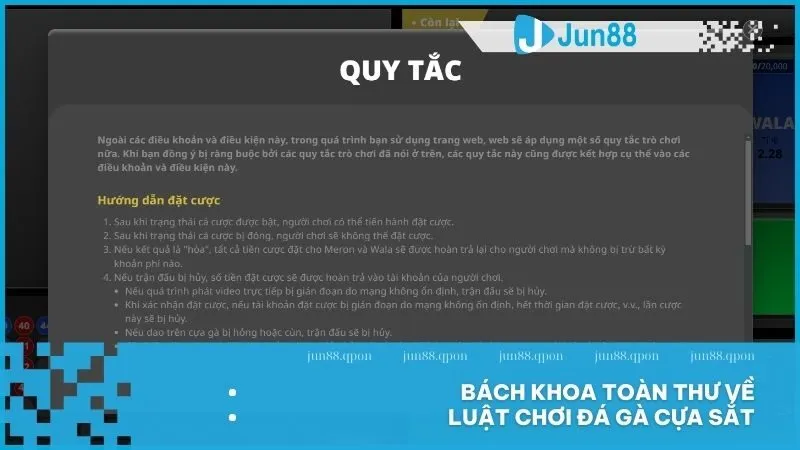 Bách khoa toàn thư về luật chơi đá gà cựa sắt