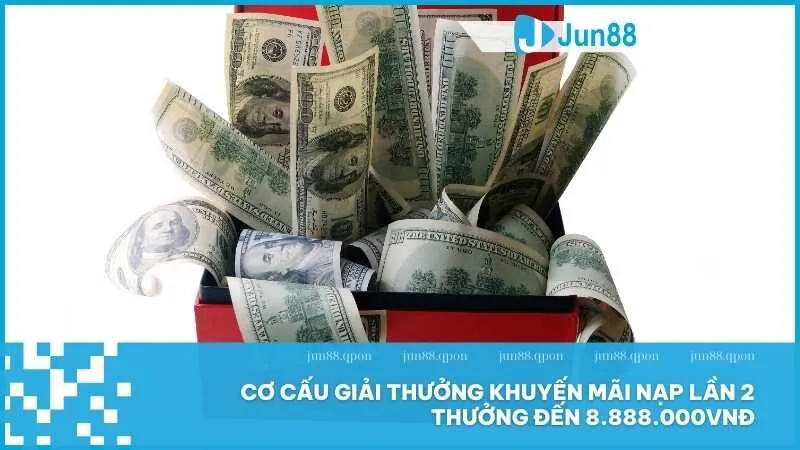 Tiền nạp lần 2 thưởng đến 8.888.000VNĐ cực hot tại Jun88 3 Cơ cấu giải thưởng khuyến mãi nạp lần 2 thưởng đến 8.888.000VNĐ