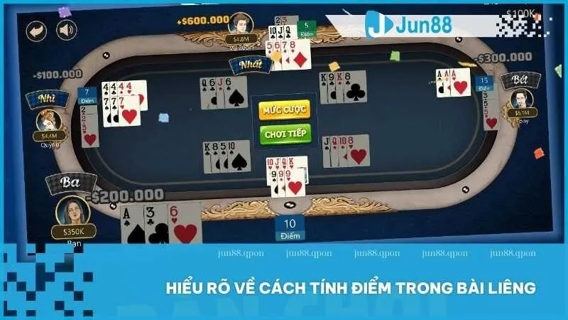 Cách chơi bài Liêng tại Jun88 – Luật chơi, cách tính điểm và chiến thuật thắng lớn 3 Hiểu rõ về cách tính điểm trong bài Liêng