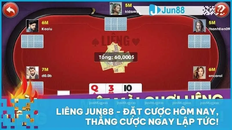 Cách chơi bài Liêng tại Jun88 – Luật chơi, cách tính điểm và chiến thuật thắng lớn 1 Liêng Jun88