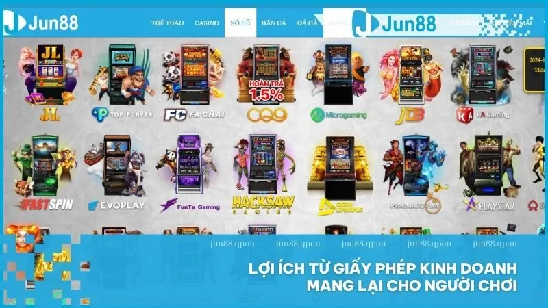 An tâm tham gia giải trí tại nhà cái Jun88 với giấy phép kinh doanh chuẩn quốc tế