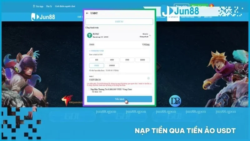 Hướng dẫn người chơi cách nạp tiền qua USDT an toàn nhất