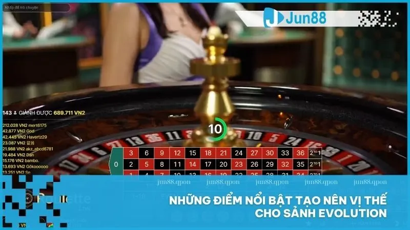 Evolution Jun88 – Sảnh live casino đẳng cấp, trải nghiệm chân thực 4 Những điểm nổi bật tạo nên vị thế cho sảnh Evolution