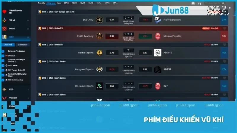 Phím điều khiển vũ khí