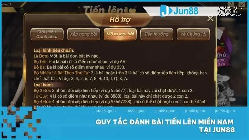 Tiến Lên Miền Nam Tại Jun88: Trò chơi bài hấp dẫn với phần thưởng giá trị 3 Quy tắc đánh bài Tiến lên miền Nam tại Jun88