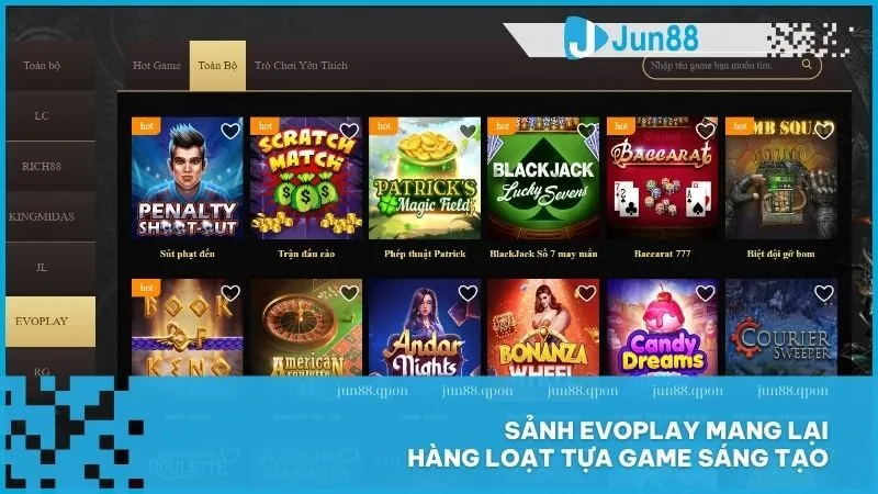 Sảnh EVOPLAY mang lại cảm giác phiêu lưu khác biệt và thử thách kỹ năng