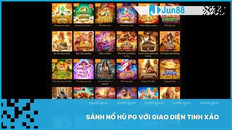 Sảnh Nổ Hũ PG với giao diện tinh xảo