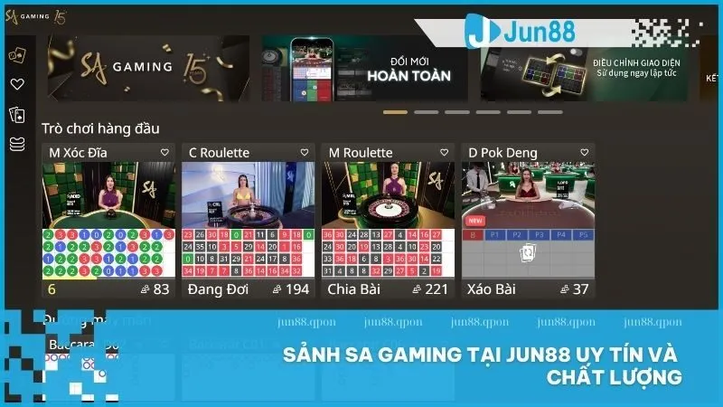 SA Gaming nổi bật với tốc độ cược nhanh và tỷ lệ thắng cao.