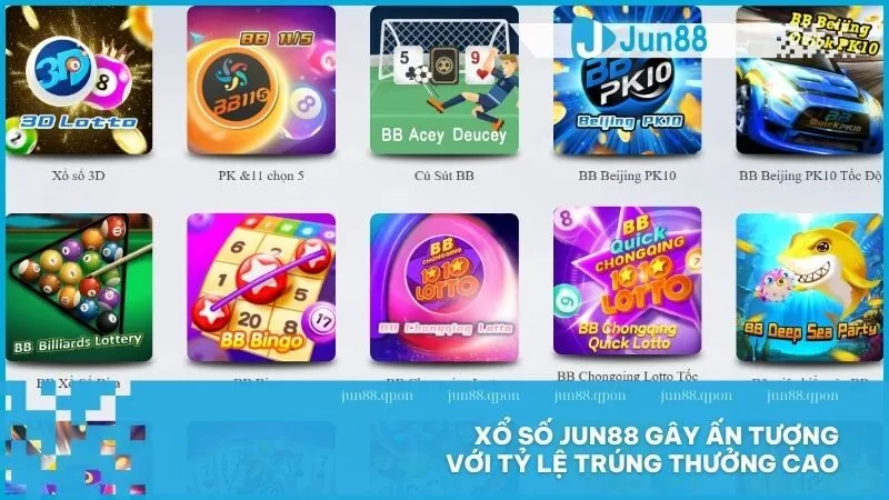 Xổ số Jun88 gây ấn tượng với tỷ lệ trúng thưởng cao