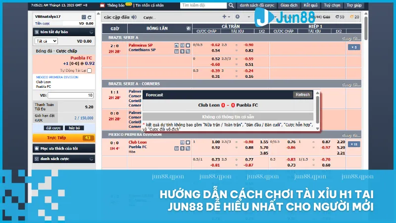 Giao diện đặt cược Jun88 thân thiện dễ sử dụng