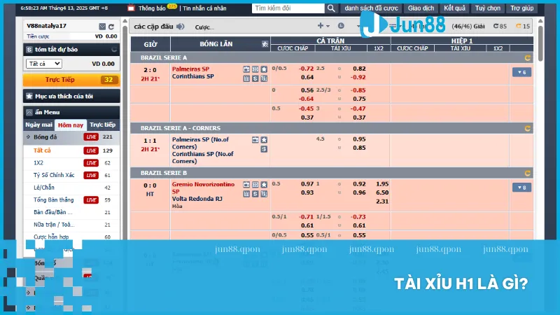 Tài xỉu H1 tại Jun88 - Hình thức cá cược nhanh và tỷ lệ ăn thưởng cao